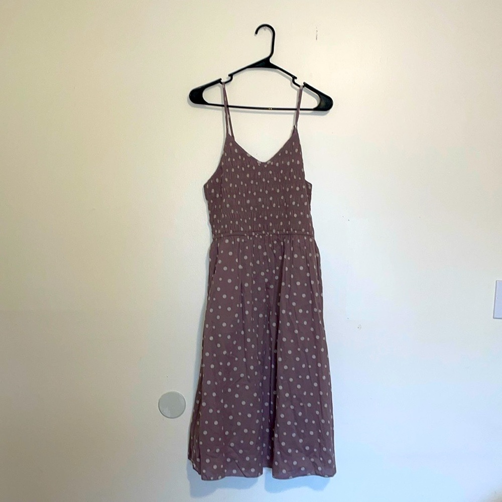 KEREN hart Mauve Polka Dot Midi Dress
